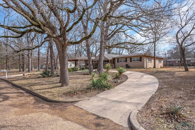 view of single story home