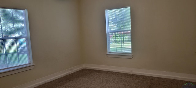 view of carpeted spare room