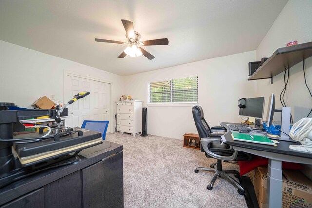 502 Hillcrest, Hughes Springs, TX 75656 - office space featuring ceiling fan and carpet floors
