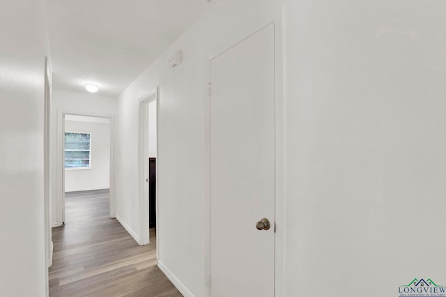 hall featuring light wood-type flooring