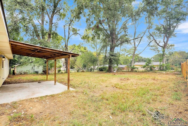 view of yard with a patio