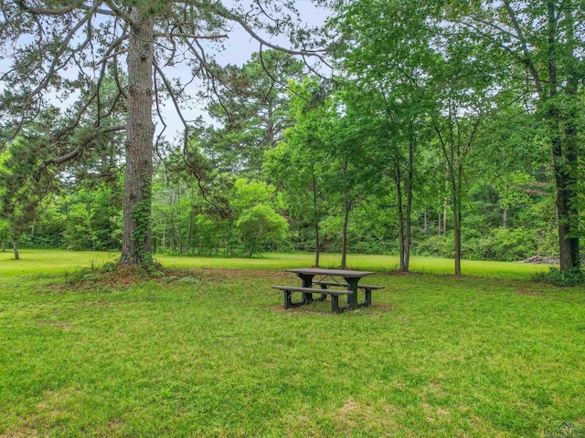 view of property's community with a yard