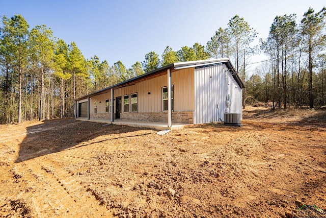 exterior space with a garage