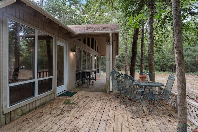 view of patio featuring a deck