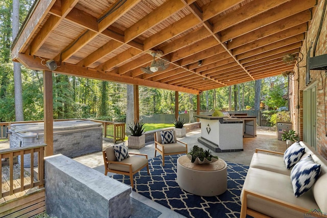 view of patio / terrace featuring an outdoor hangout area and area for grilling