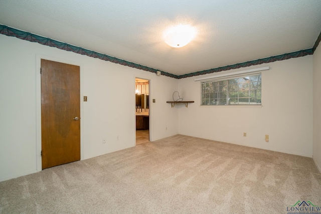 spare room featuring carpet flooring and a textured ceiling