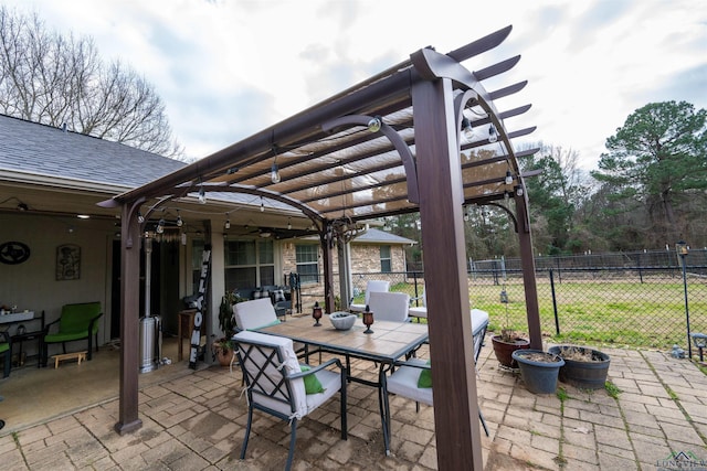 view of patio with a pergola