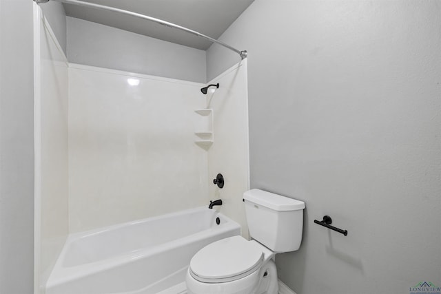 bathroom featuring toilet and shower / washtub combination
