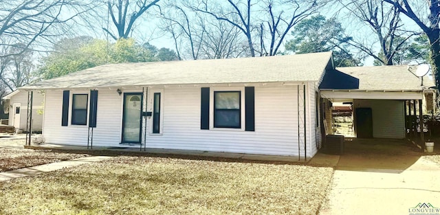 view of single story home