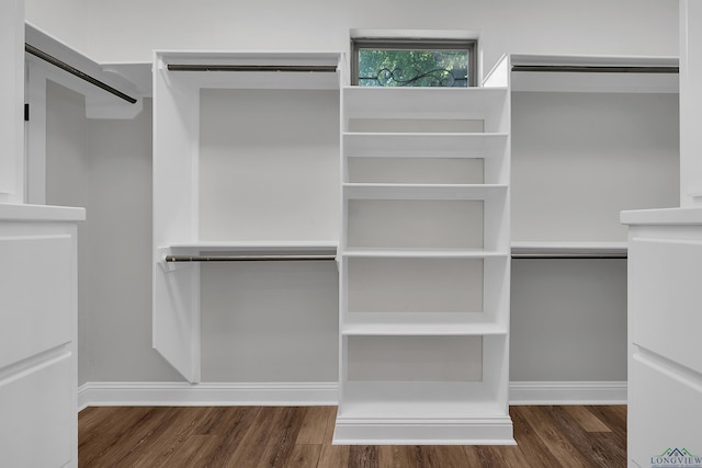 spacious closet with wood finished floors