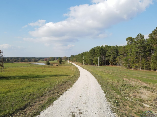 view of street featuring a rural view