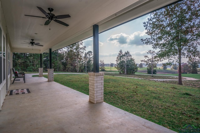 view of patio / terrace with ceiling fan