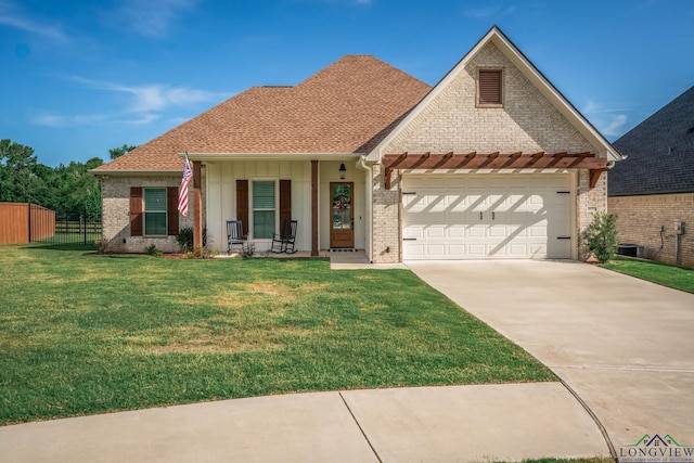 4523 Lone Oak Ln, Longview, TX 75605 - view of front of house with brick siding, concrete driveway, a garage, and roof with shingles