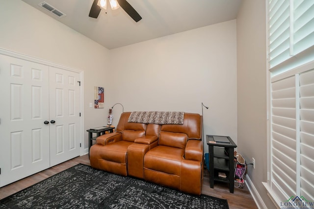 4523 Lone Oak Ln, Longview, TX 75605 - cinema with a ceiling fan and wood finished floors