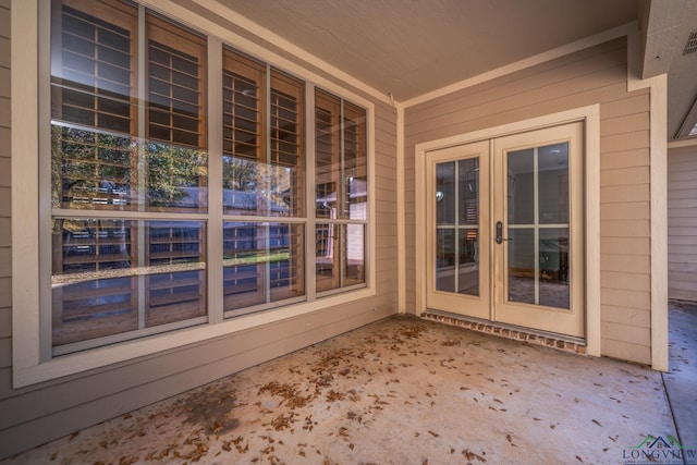 interior space featuring french doors