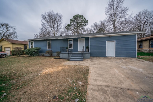 view of single story home