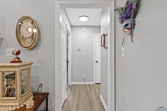 hall with light hardwood / wood-style flooring