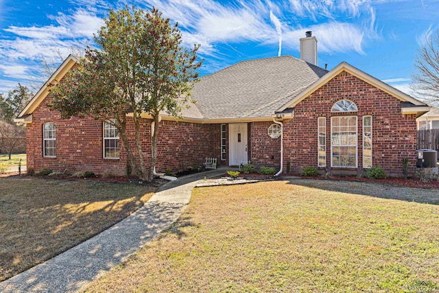 view of property with a front lawn