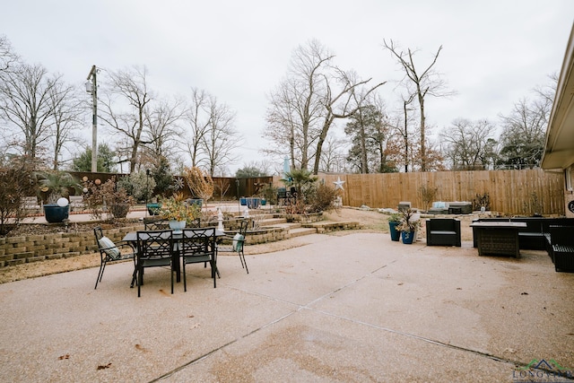 view of patio with an outdoor living space