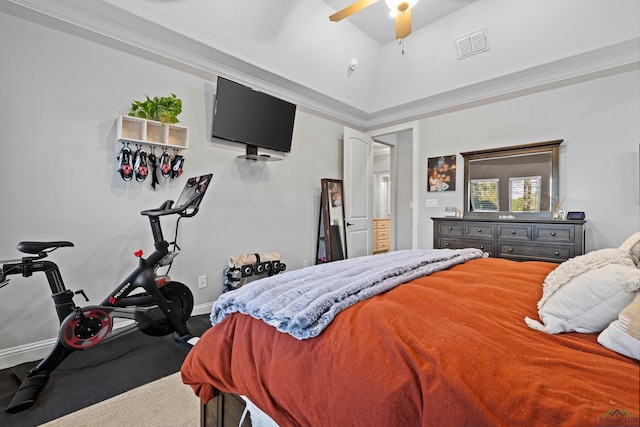 bedroom with ceiling fan