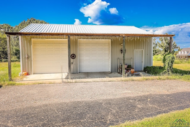 view of garage