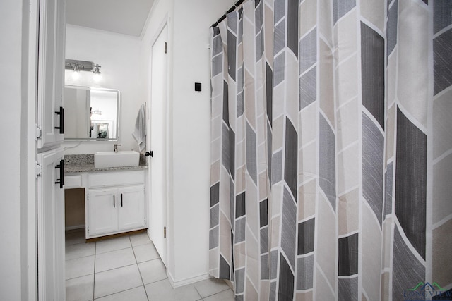 144 Hollie Cir, Sulphur Springs, TX 75482 - full bathroom featuring vanity, tile patterned floors, and a shower with curtain