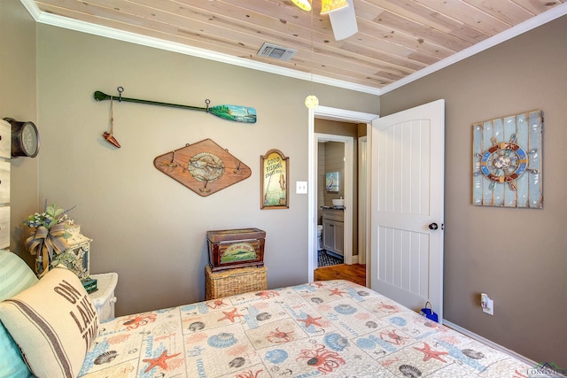 209 Rocky Point Rd, Mount Vernon, TX 75457 - bedroom with crown molding and wood ceiling