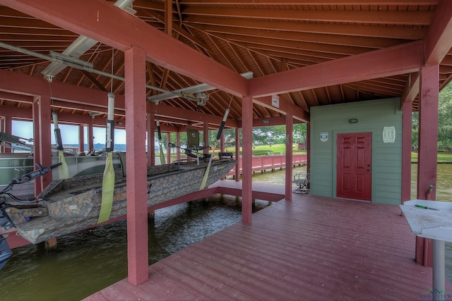 209 Rocky Point Rd, Mount Vernon, TX 75457 - dock with boat lift and a water view