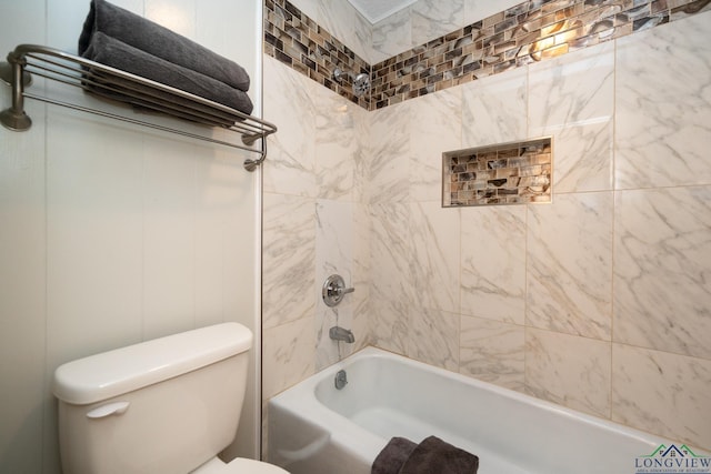 full bath with toilet and shower / bathing tub combination