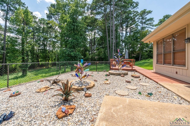 view of yard featuring a deck