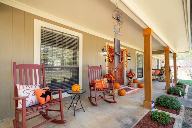 view of patio / terrace featuring covered porch