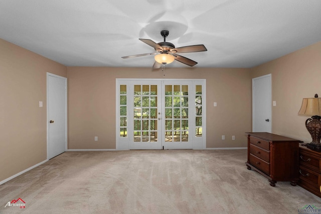 106 Brachfield Rd, Henderson, TX 75654 - empty room with ceiling fan, baseboards, and light colored carpet