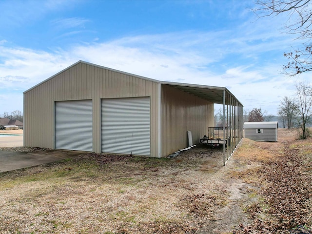 view of garage