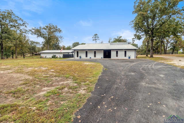 view of single story home