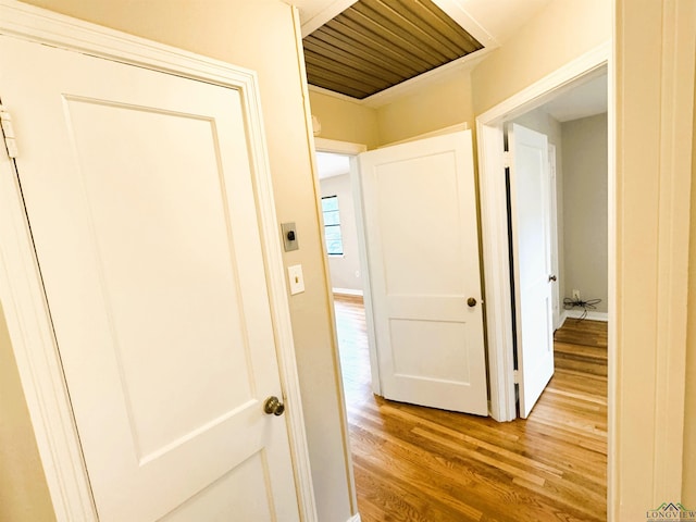 713 Martha Dr, Gladewater, TX 75647 - hall featuring wood finished floors and baseboards