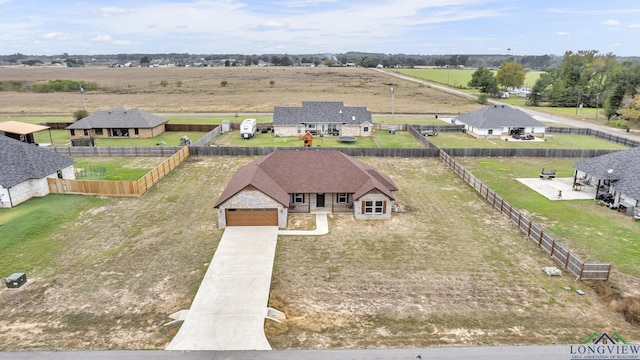 drone / aerial view with a rural view