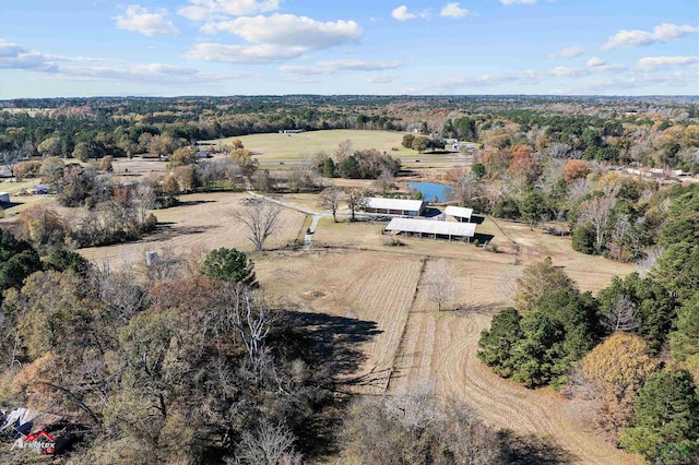 bird's eye view featuring a rural view