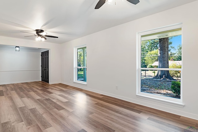 empty room featuring light hardwood / wood-style floors