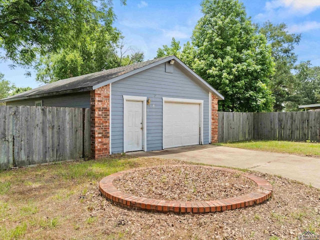 view of garage