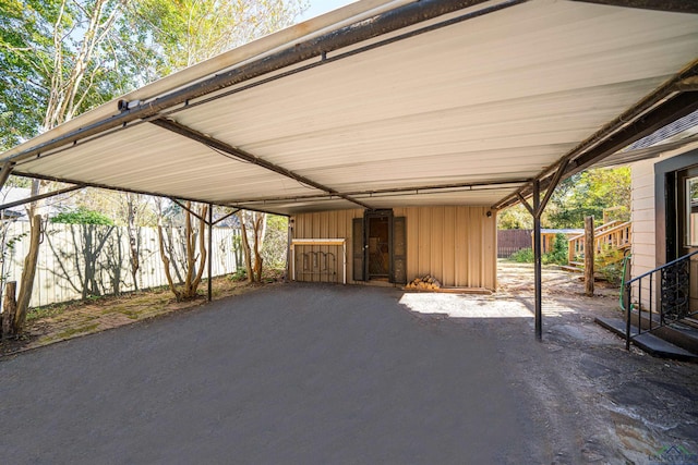 view of patio / terrace featuring a carport