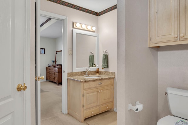 bathroom with toilet and vanity