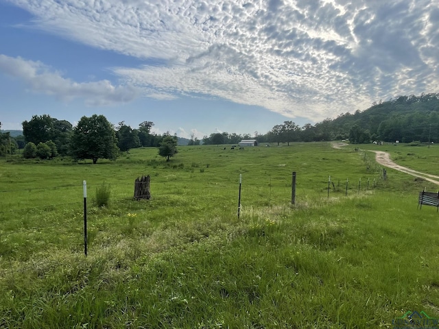 view of yard featuring a rural view