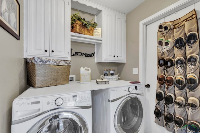 602 Pierce St, Lindale, TX 75771 - washroom featuring washing machine and dryer and cabinet space