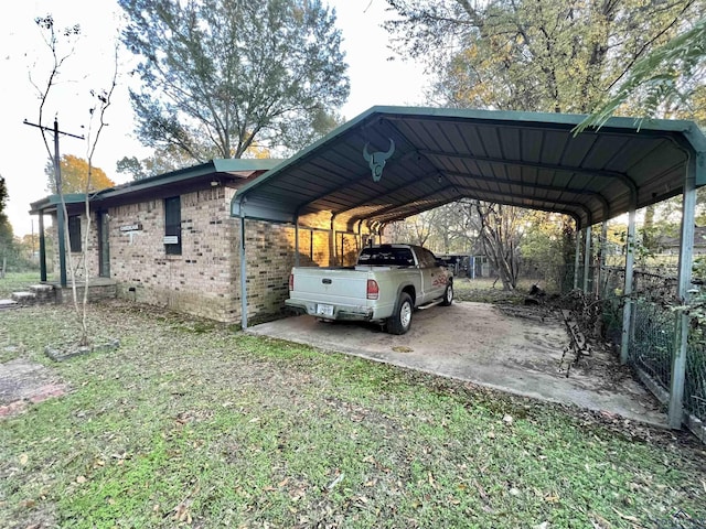 view of car parking with a carport