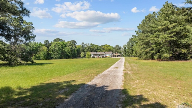 1767 County Road 3840, Hawkins, TX 75765 - view of dirt / gravel driveway featuring a view of trees and a view of countryside