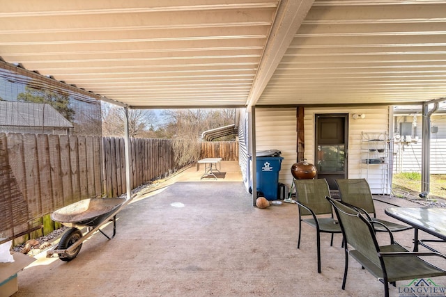 view of patio / terrace with fence