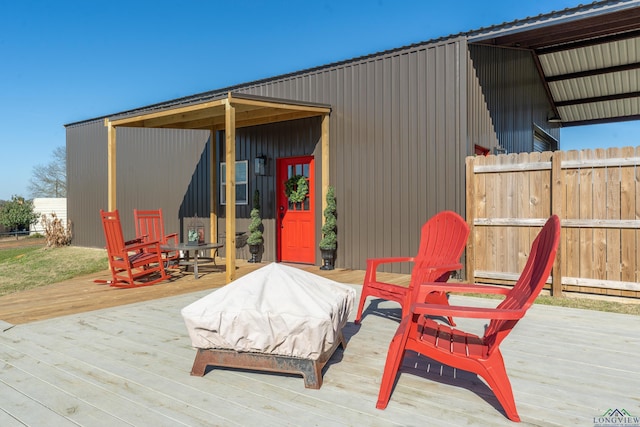 view of patio with a deck