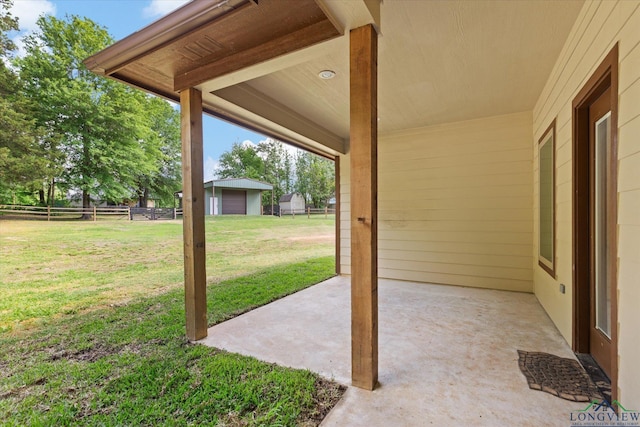 view of patio with fence