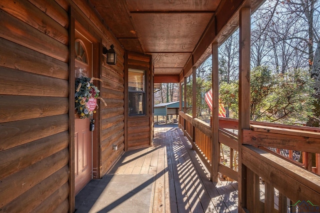 wooden deck with covered porch