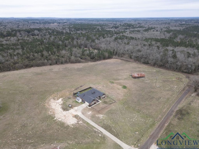 aerial view featuring a rural view